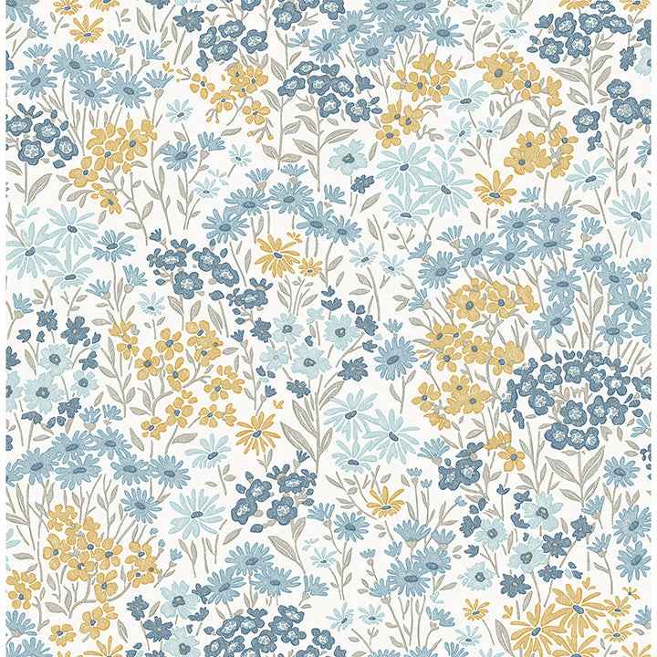Ditsy Light Blue Daisies Wallpaper - York Wallcoverings - 4164-M1814 - York Wallcoverings Wallpaper