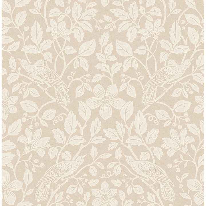 Marlow Beige Bird Vine Wallpaper - York Wallcoverings - 4164-M1817
