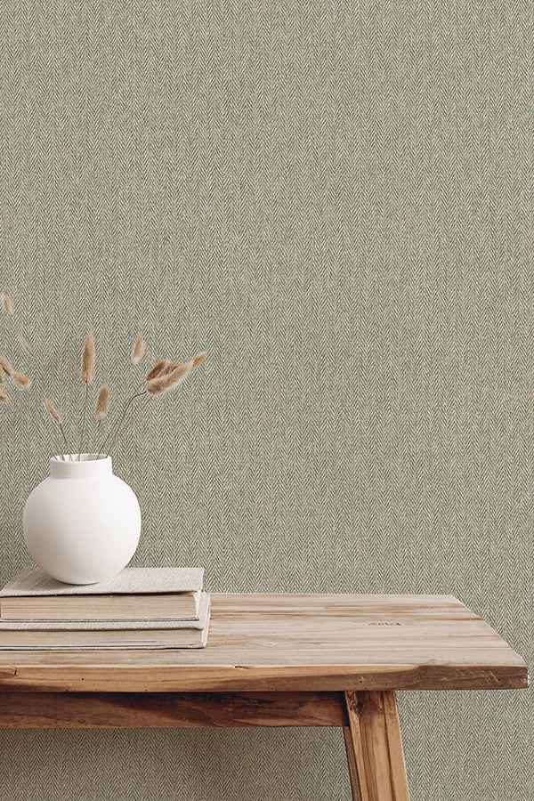 Herringbone Green Tweed Wallpaper - York Wallcoverings - 4164-M1823 - York Wallcoverings Wallpaper
