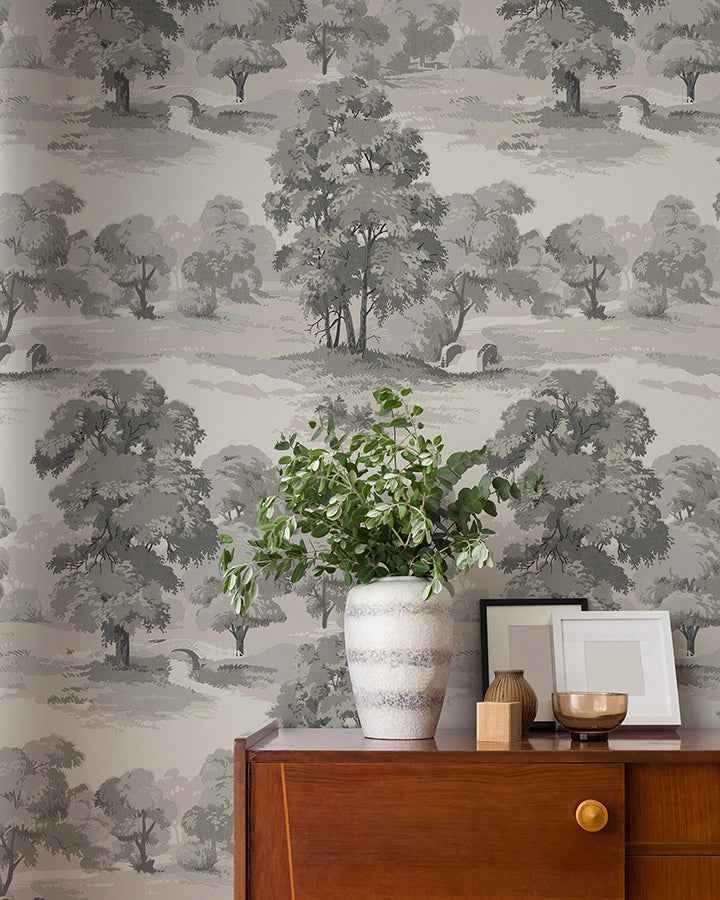 Sherwood Grey Glade Wallpaper - York Wallcoverings - 4164-M1831 - York Wallcoverings Wallpaper