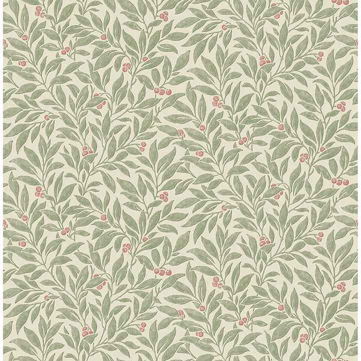 Winter Berry Green Vine Wallpaper - York Wallcoverings - 4164-M1840 - York Wallcoverings Wallpaper