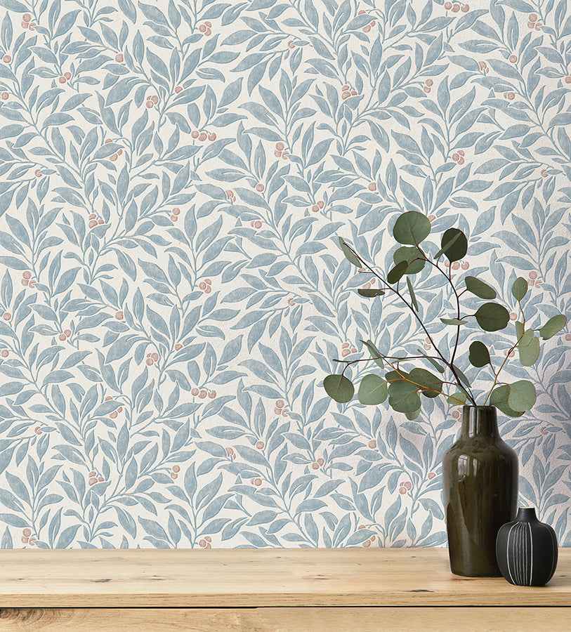 Winter Berry Blue Vine Wallpaper - York Wallcoverings - 4164-M1841 - York Wallcoverings Wallpaper