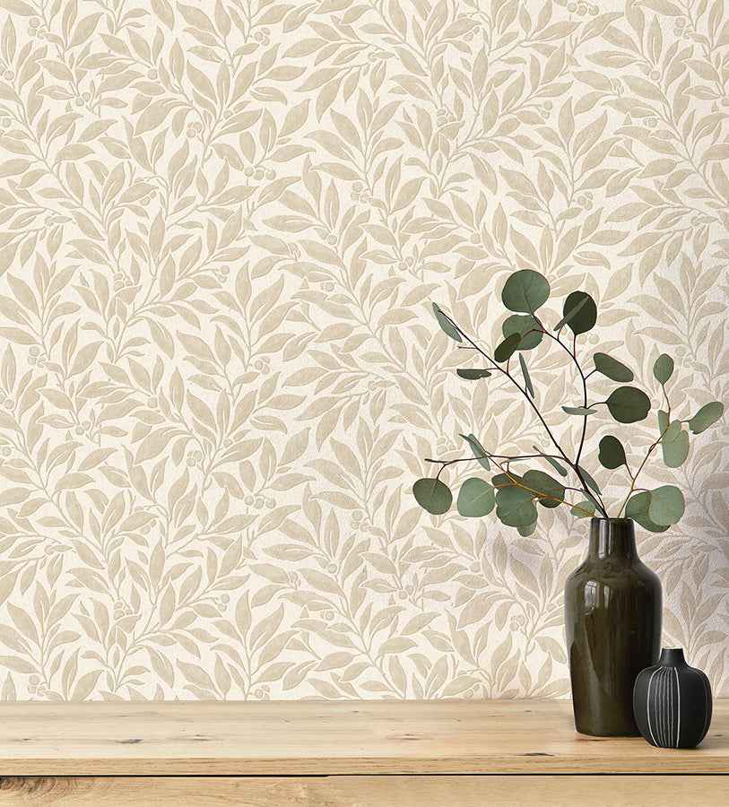 Winter Berry Beige Vine Wallpaper - York Wallcoverings - 4164-M1842 - York Wallcoverings Wallpaper