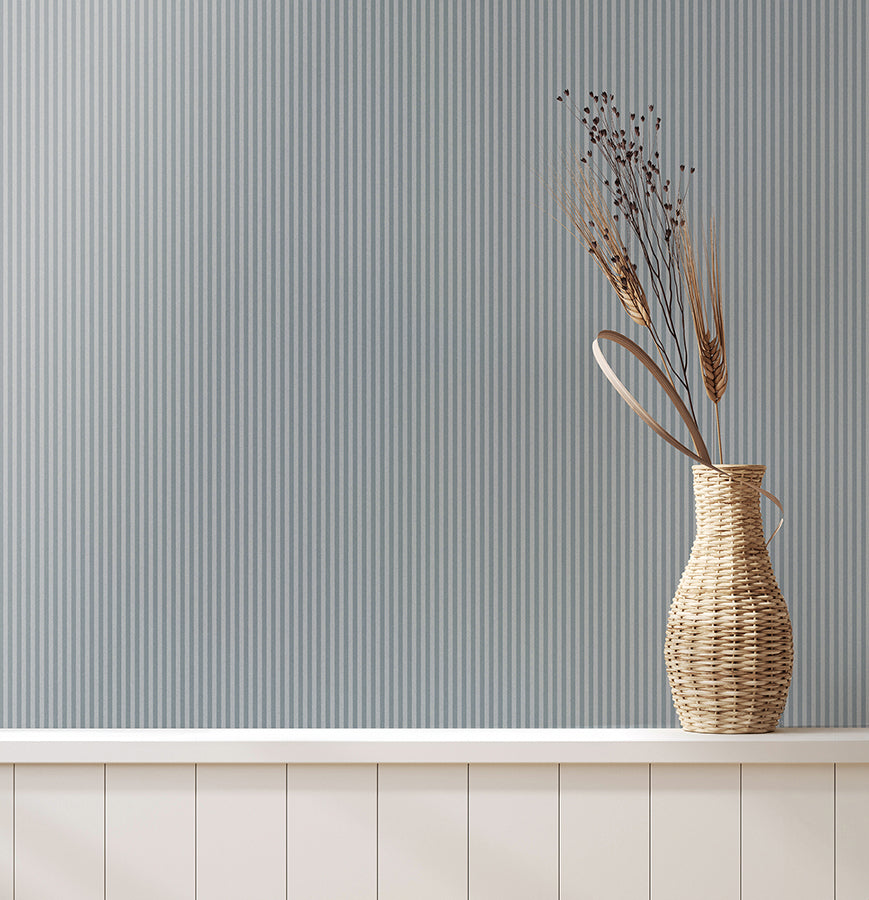 ticking-blue-stripe-wallpaper-york-wallcoverings-4164-m1845 - York Wallpaper Wallpaper