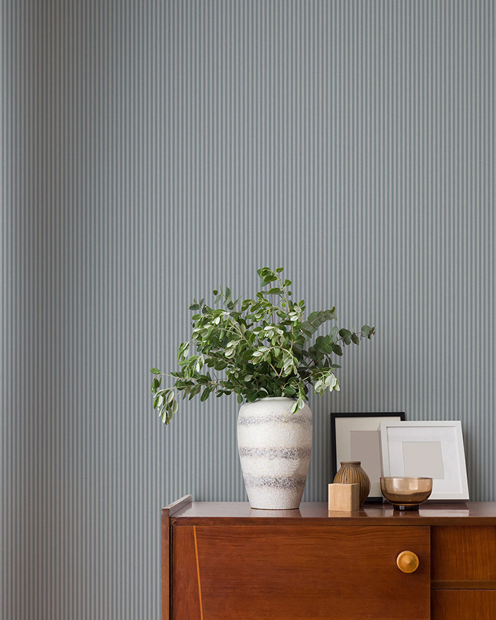 ticking-blue-stripe-wallpaper-york-wallcoverings-4164-m1845 - York Wallpaper Wallpaper