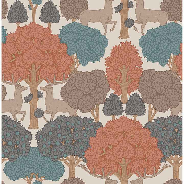 Forest of Arden Apricot Deer Wallpaper - York Wallcoverings - 4164-M1851 - York Wallcoverings Wallpaper