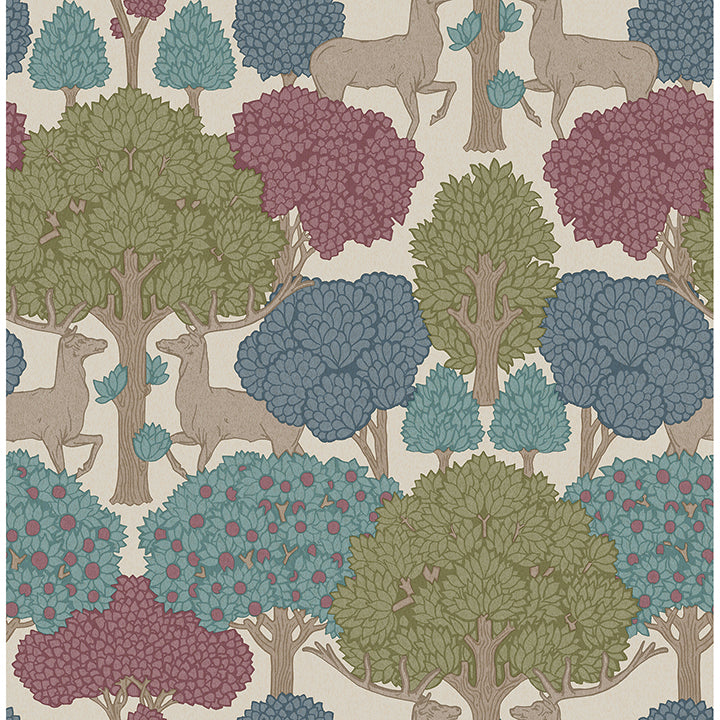 forest-of-arden-merlot-deer-wallpaper-york-wallcoverings-4164-m1852 - York Wallpaper Wallpaper