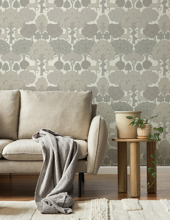 forest-of-arden-grey-deer-wallpaper-york-wallcoverings-4164-m1853 - York Wallpaper Wallpaper