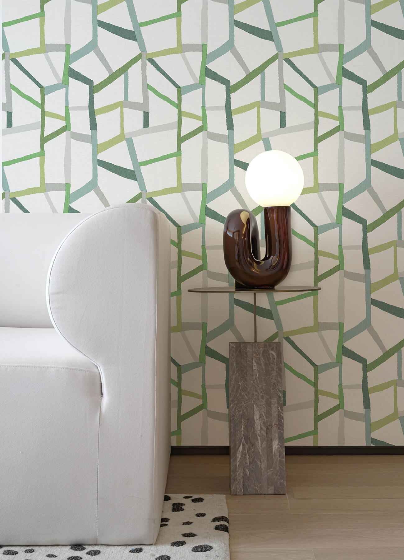 Tate Green Geometric Linen Wallpaper - York Wallcoverings - 2903-25847 - York Wallcoverings Wallpaper
