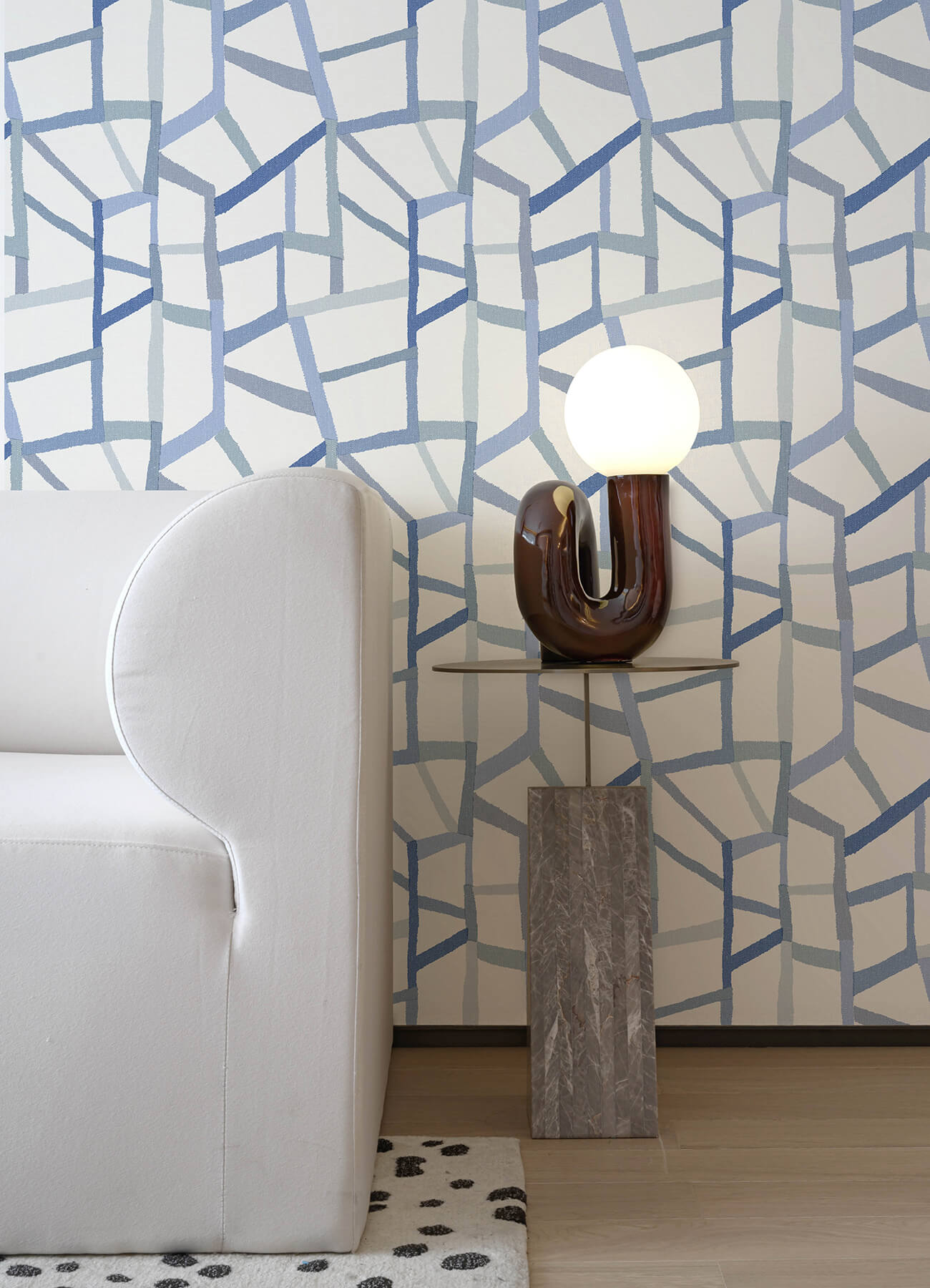 tate-blue-geometric-linen-wallpaper-york-wallcoverings-2903-25849 - York Wallcoverings Papel pintado