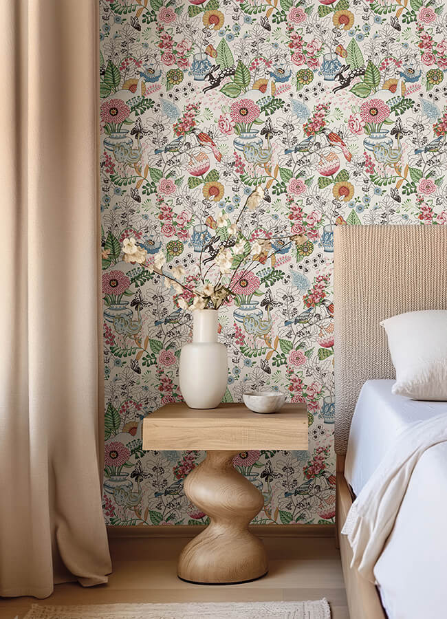 whimsy-multicolor-fauna-wallpaper-york-wallcoverings-4135-12801 - York Wallcoverings Wallpaper