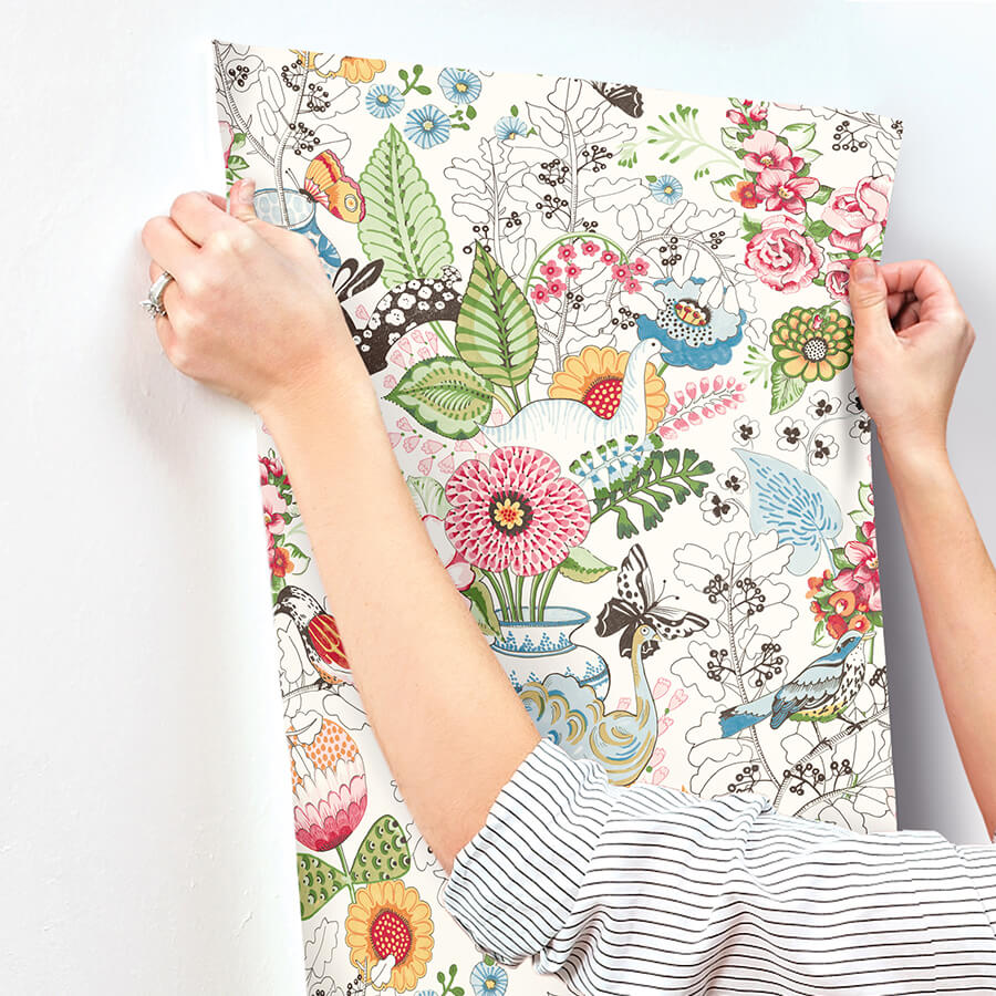 whimsy-multicolor-fauna-wallpaper-york-wallcoverings-4135-12801 - York Wallcoverings Wallpaper