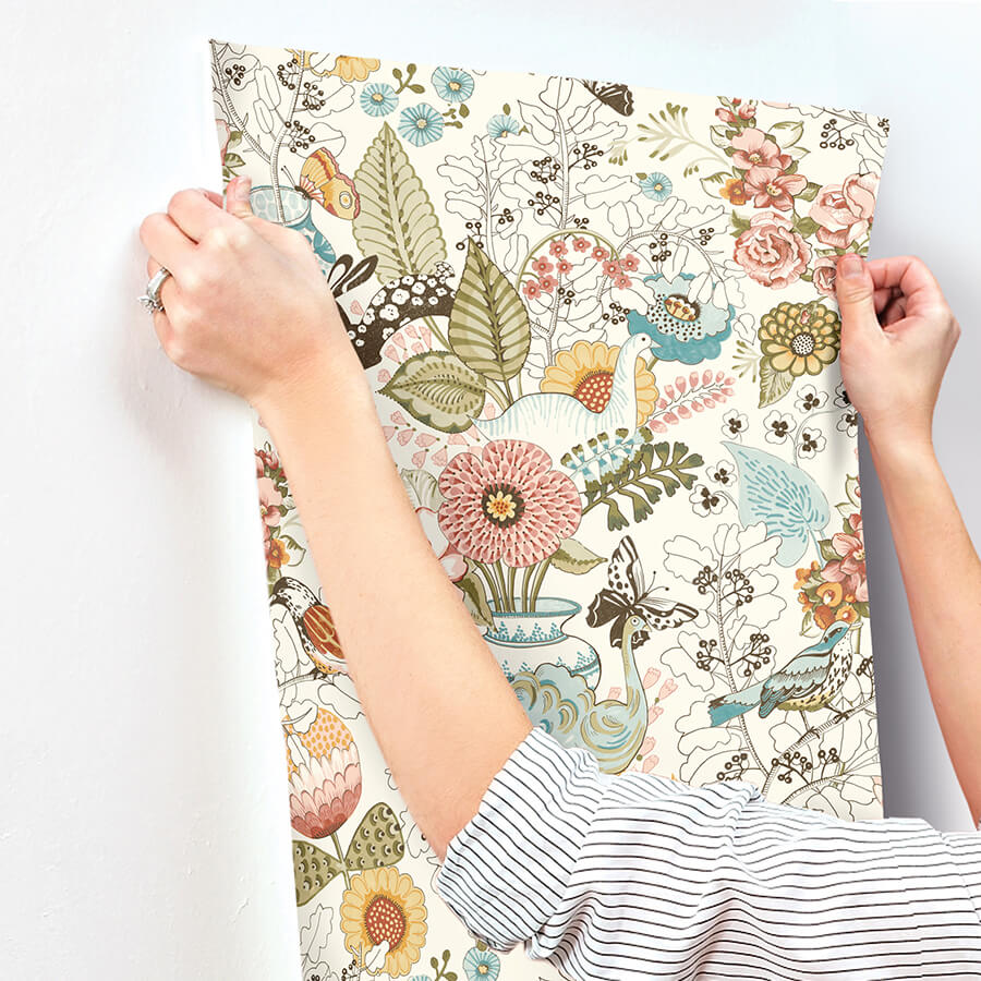 whimsy-pink-fauna-wallpaper-york-wallcoverings-4135-12802 - York Wallcoverings Wallpaper