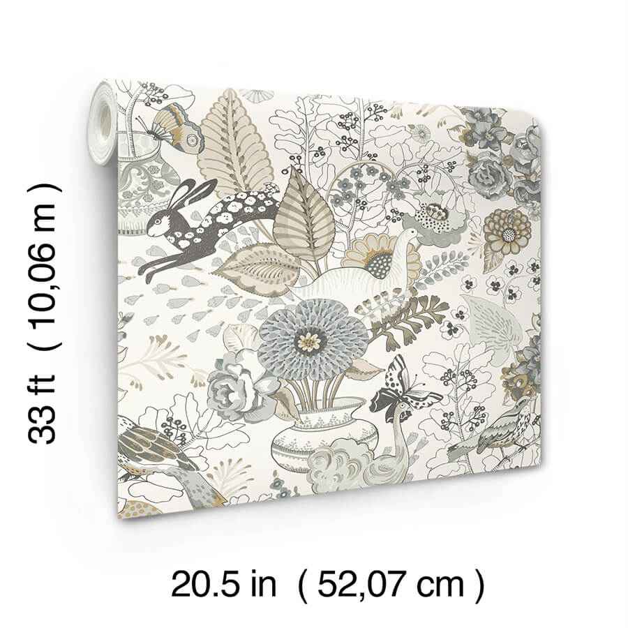 Whimsy Neutral Fauna Wallpaper - York Wallcoverings - 4135-12806 - York Wallcoverings Wallpaper