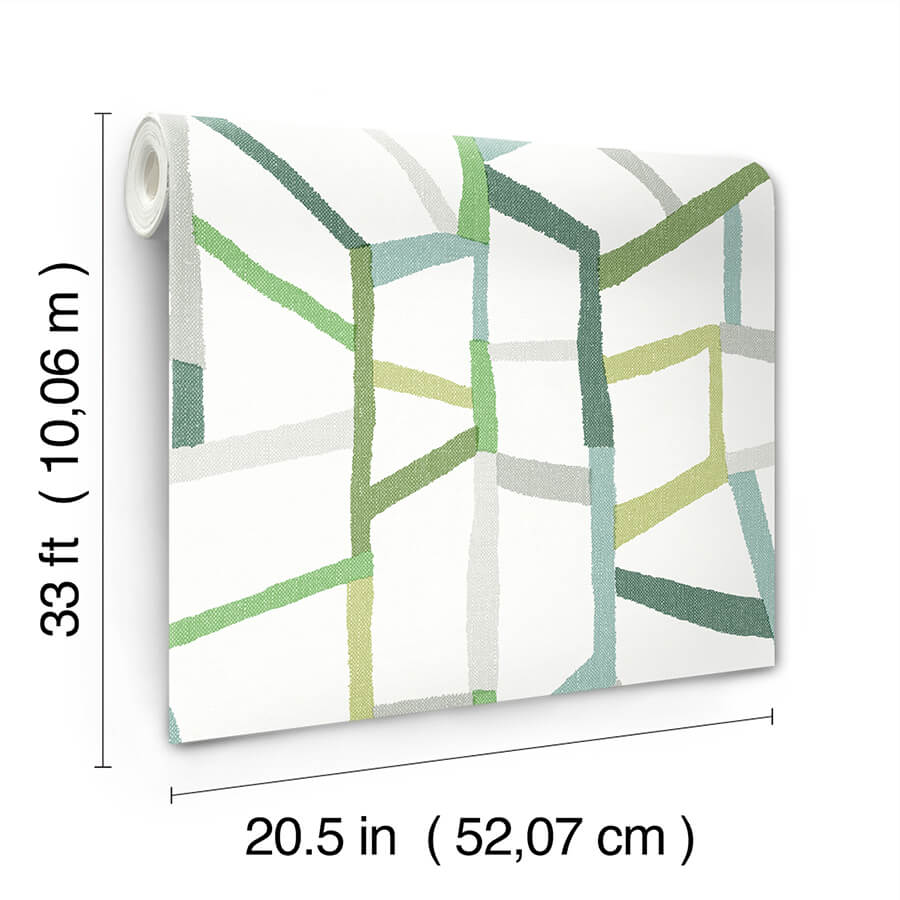 tate-green-geometric-linen-wallpaper-york-wallcoverings-4135-25847 - York Wallcoverings Wallpaper