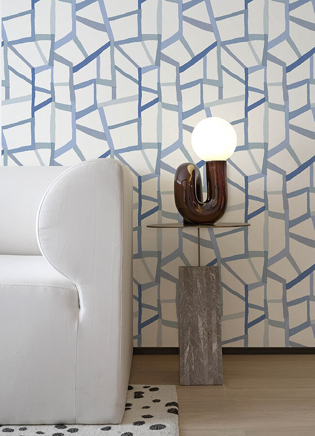 tate-blue-geometric-linen-wallpaper-york-wallcoverings-4135-25849 - York Wallcoverings Wallpaper