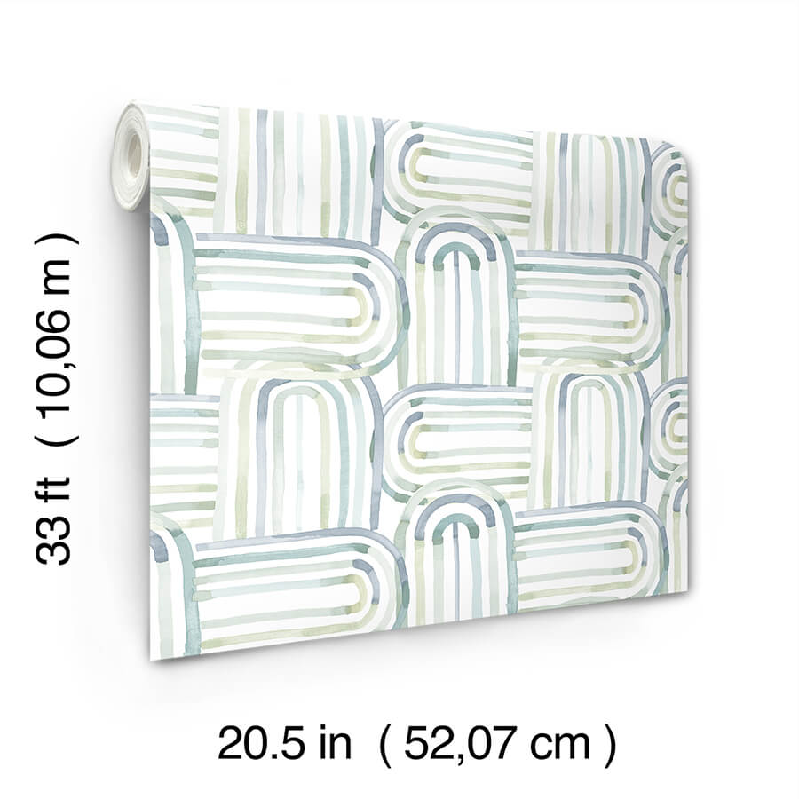 lolly-teal-arches-wallpaper-york-wallcoverings-4135-27270 - York Wallcoverings Wallpaper