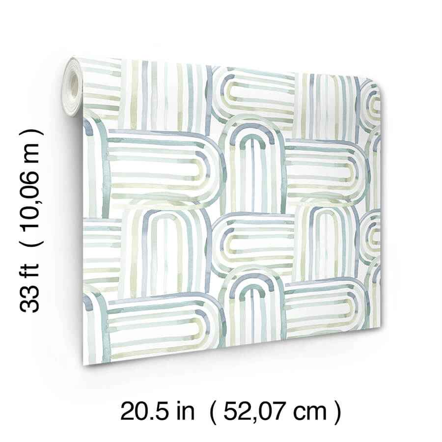 Lolly Teal Arches Wallpaper - York Wallcoverings - 4135-27270 - York Wallcoverings Wallpaper