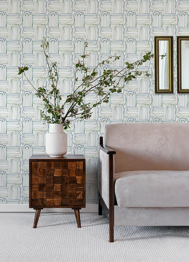 lolly-teal-arches-wallpaper-york-wallcoverings-4135-27270 - York Wallcoverings Wallpaper