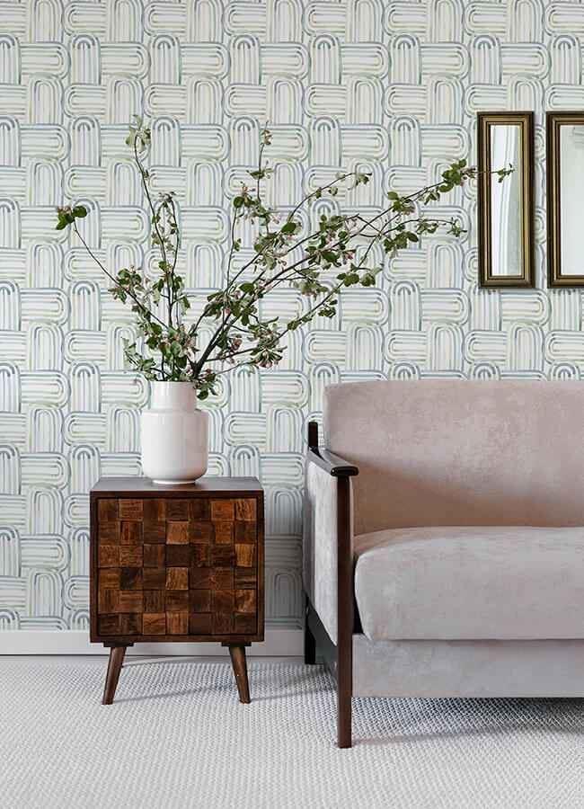 Lolly Teal Arches Wallpaper - York Wallcoverings - 4135-27270 - York Wallcoverings Wallpaper