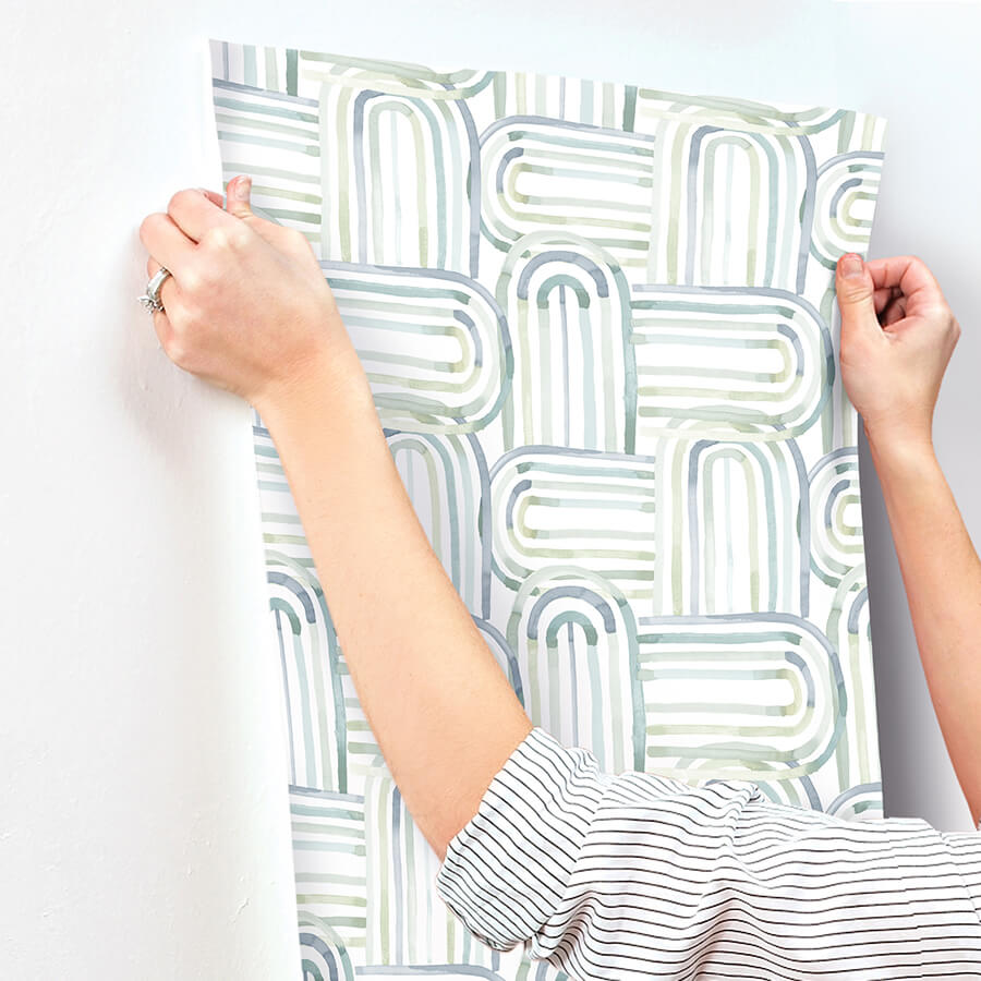 lolly-teal-arches-wallpaper-york-wallcoverings-4135-27270 - York Wallcoverings Wallpaper