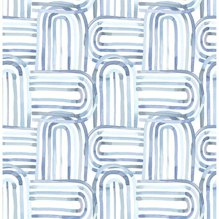 lolly-blue-arches-wallpaper-york-wallcoverings-4135-27273 - York Wallcoverings Wallpaper