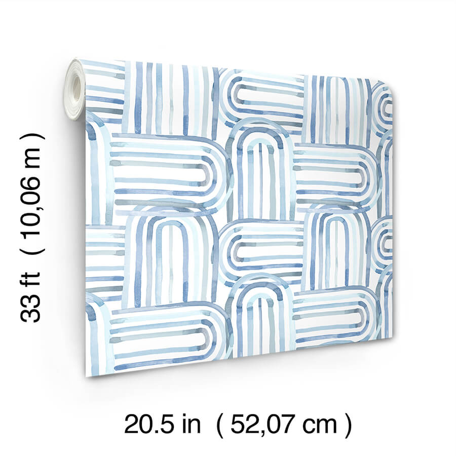 lolly-blue-arches-wallpaper-york-wallcoverings-4135-27273 - York Wallcoverings Wallpaper