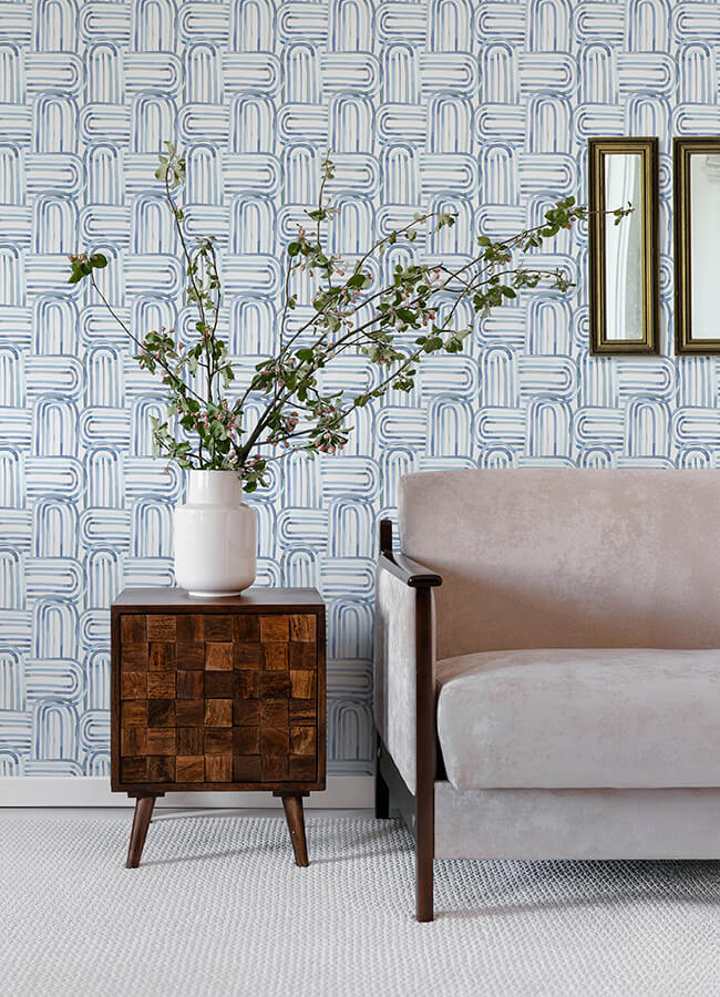 lolly-blue-arches-wallpaper-york-wallcoverings-4135-27273 - York Wallcoverings Wallpaper