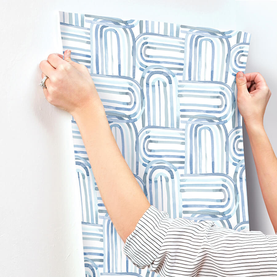lolly-blue-arches-wallpaper-york-wallcoverings-4135-27273 - York Wallcoverings Wallpaper