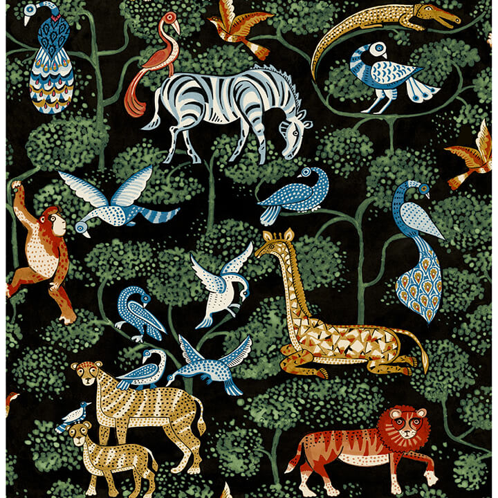 rigby-multicolor-jungle-animals-wallpaper-york-wallcoverings-4135-27284 - York Wallcoverings Wallpaper