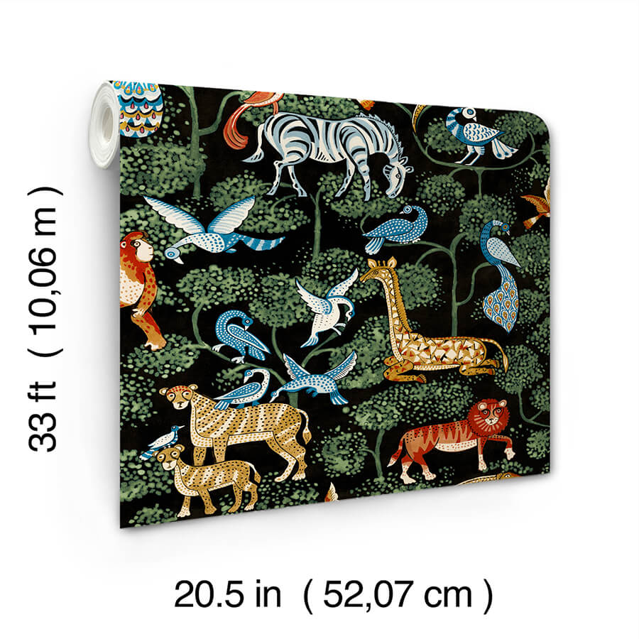 rigby-multicolor-jungle-animals-wallpaper-york-wallcoverings-4135-27284 - York Wallcoverings Wallpaper