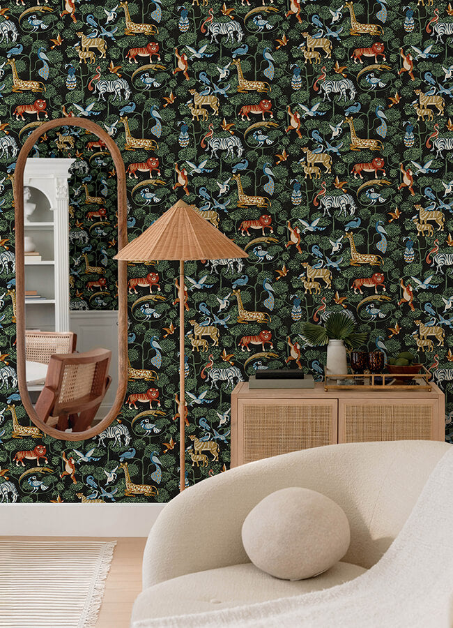 rigby-multicolor-jungle-animals-wallpaper-york-wallcoverings-4135-27284 - York Wallcoverings Wallpaper