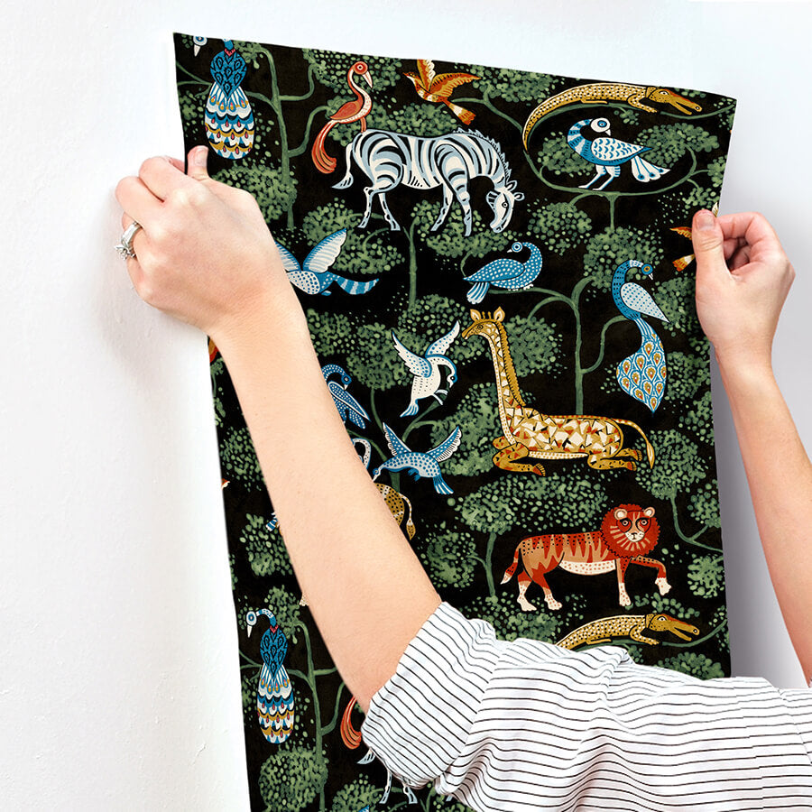 rigby-multicolor-jungle-animals-wallpaper-york-wallcoverings-4135-27284 - York Wallcoverings Wallpaper