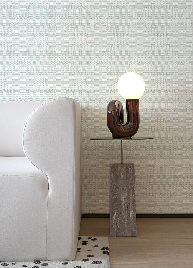 ernest-turquoise-quilted-quatrefoil-wallpaper-york-wallcoverings-4135-27288 - York Wallcoverings Wallpaper