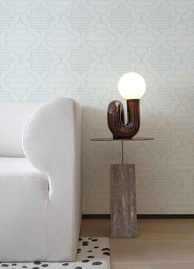 Ernest Blue Quilted Quatrefoil Wallpaper - York Wallcoverings - 4135-27289 - York Wallcoverings Wallpaper