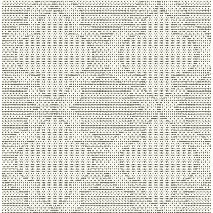 ernest-charcoal-quilted-quatrefoil-wallpaper-york-wallcoverings-4135-27290 - York Wallcoverings Wallpaper