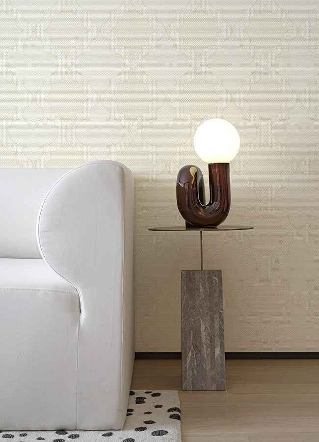 Ernest Yellow Quilted Quatrefoil Wallpaper - York Wallcoverings - 4135-27292 - York Wallcoverings Wallpaper
