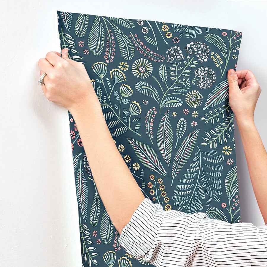 Briar Teal Floral Wallpaper - York Wallcoverings - 4135-27295 - York Wallcoverings Wallpaper