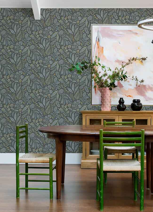Briar Grey Floral Wallpaper - York Wallcoverings - 4135-27297