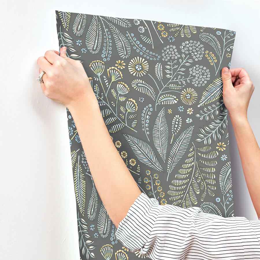 Briar Grey Floral Wallpaper - York Wallcoverings - 4135-27297 - York Wallcoverings Wallpaper