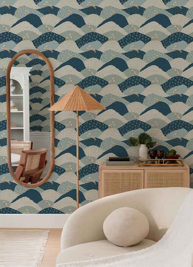 Peter Blue Rabbit Fields Wallpaper - York Wallcoverings - 4135-27300 - York Wallcoverings Wallpaper