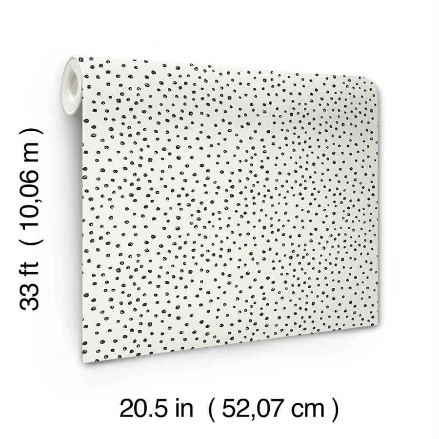 Cassie Black Petite Polka Wallpaper - York Wallcoverings - 4135-27302 - York Wallcoverings Wallpaper