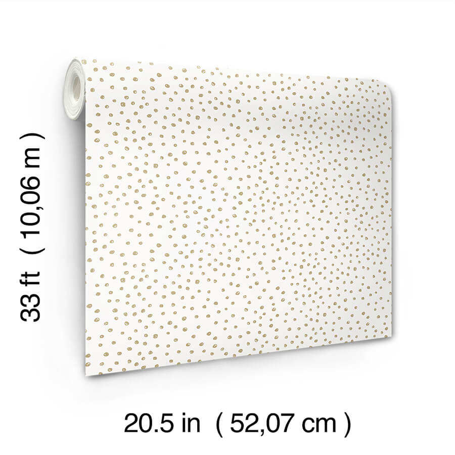 cassie-white-petite-polka-wallpaper-york-wallcoverings-4135-27303 - York Wallcoverings Wallpaper