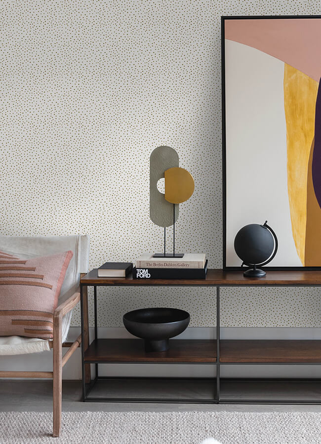 cassie-white-petite-polka-wallpaper-york-wallcoverings-4135-27303 - York Wallcoverings Wallpaper