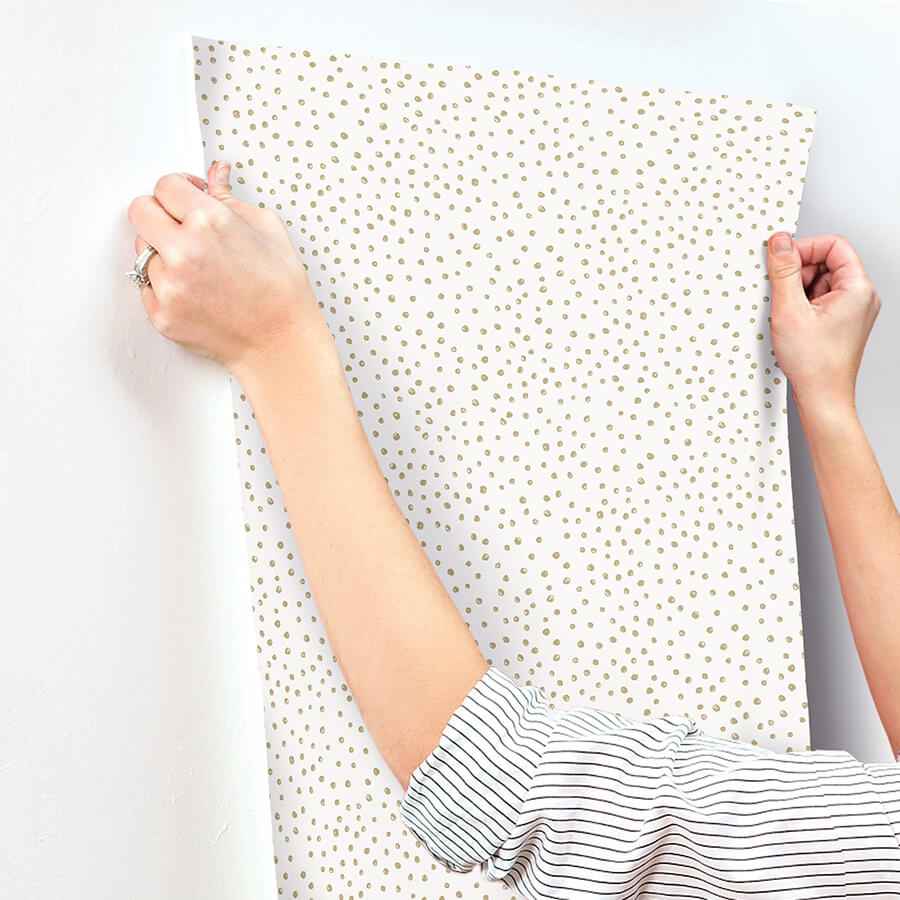Cassie White Petite Polka Wallpaper - York Wallcoverings - 4135-27303 - York Wallcoverings Wallpaper