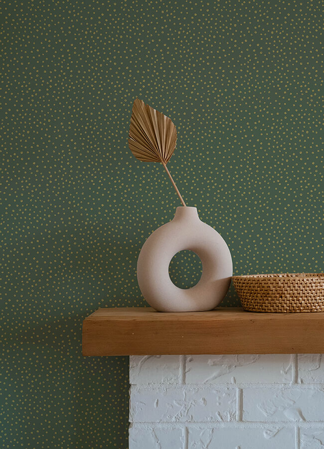 cassie-green-petite-polka-wallpaper-york-wallcoverings-4135-27304 - York Wallcoverings Wallpaper
