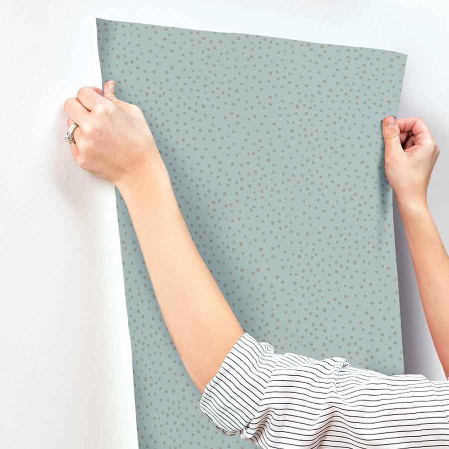 Cassie Light Blue Petite Polka Wallpaper - York Wallcoverings - 4135-27305 - York Wallcoverings Wallpaper