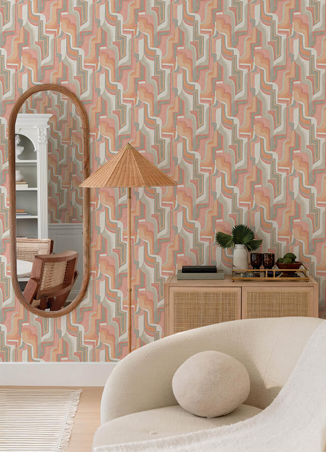 tulum-coral-surreal-shapes-wallpaper-york-wallcoverings-4135-72701 - York Wallcoverings Wallpaper