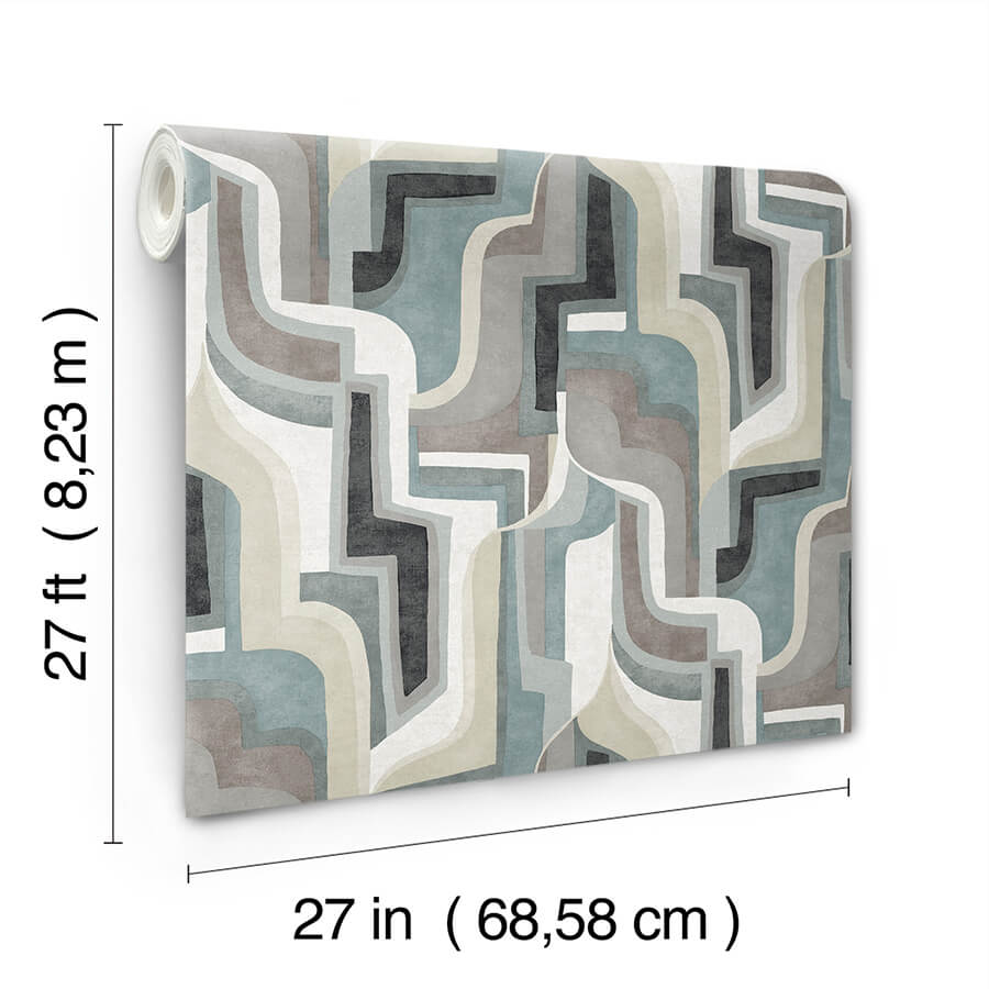 tulum-denim-surreal-shapes-wallpaper-york-wallcoverings-4135-72702 - York Wallcoverings Wallpaper