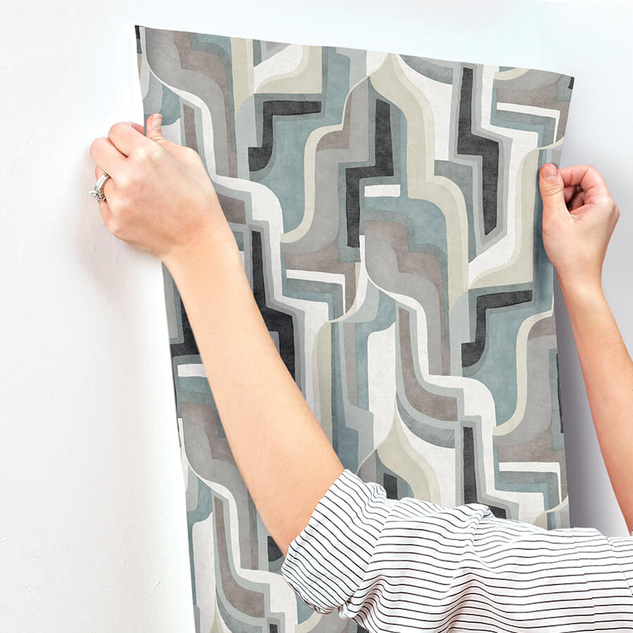 tulum-denim-surreal-shapes-wallpaper-york-wallcoverings-4135-72702 - York Wallcoverings Wallpaper